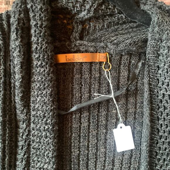 WOMEN'S Belldini 2X dark grey open cardigan wrap sweater - Picture 2 of 3
